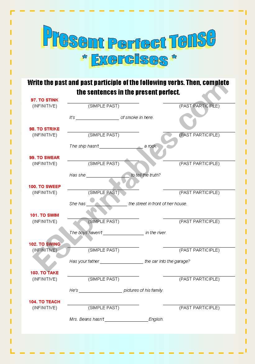 Exercises - Verbs & Present Perfect [7/8]